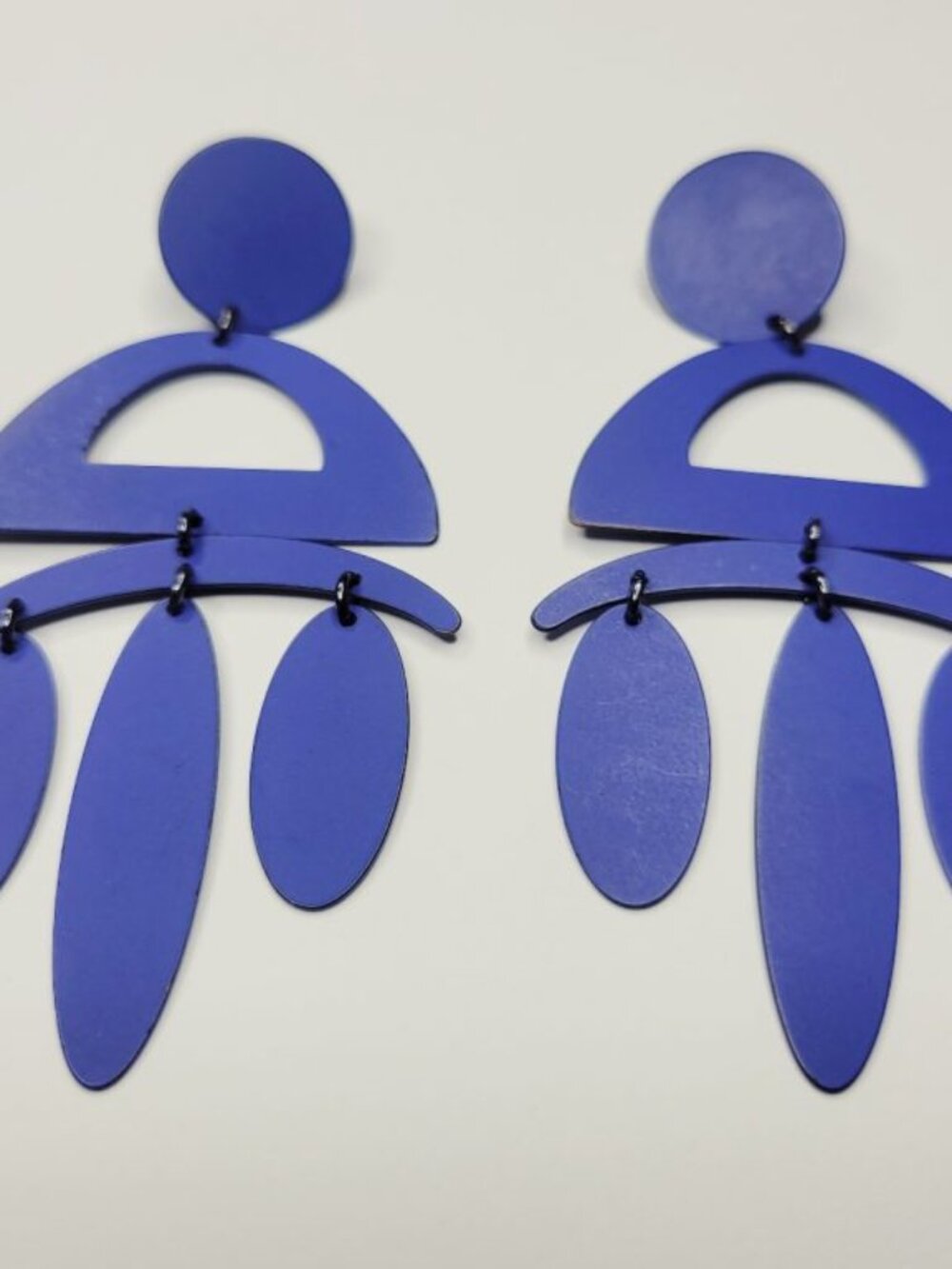 Vintage 80s or 90s Blue Purple Earrings! - Picture 3 of 5